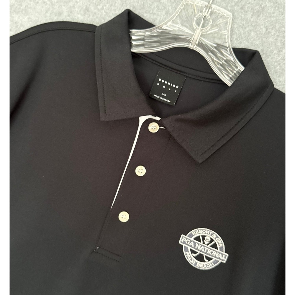 Dunning Golf Polo Shirt Men Large Black PGA National Resort Palm Beach